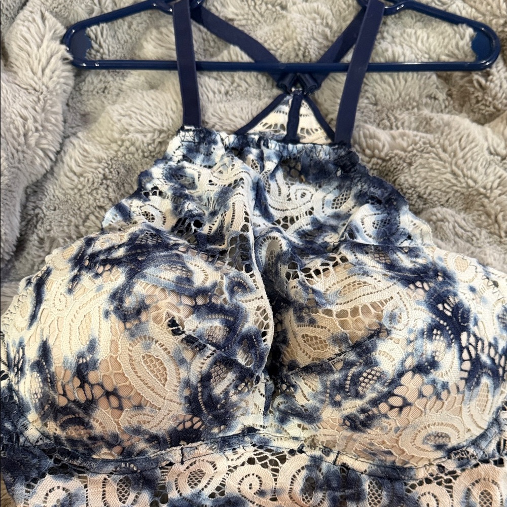 Victoria's Secret Lace Bralette in Navy and Pink